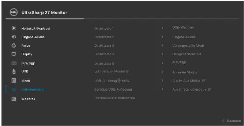 DELL UltraSharp U2722D - KVM-USB-Schalter einstellen (Nur U2722DE) - 1