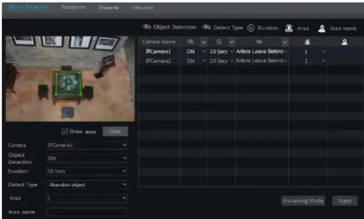 Avycon AVR-HN504P4 - Object Detection Configuration: - 1