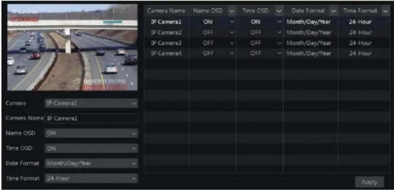 Avycon AVR-HN504P4 - OSD Settings - 1