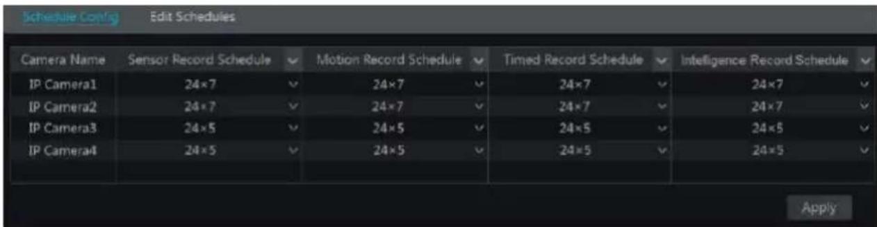 Avycon AVR-HN504P4 - Record Schedule Configuration - 1