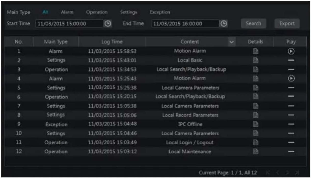 Avycon AVR-HN504P4 - View Log - 1