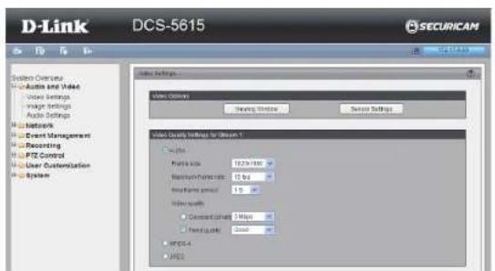 D-LINK DCS-5615 - Video Options - 1
