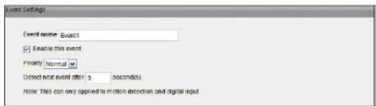 D-LINK DCS-5615 - Event Settings - 1