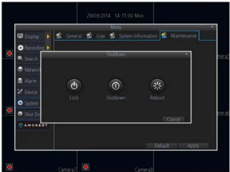 Amcrest AMDV960H8 - Starting and Shutting Down Your DVR - 1