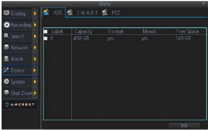 Amcrest AMDV960H8 - Managing HDDs - 1