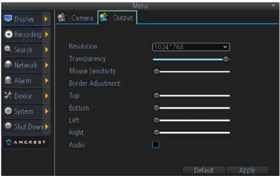Amcrest AMDV960H8 - Displays Output Settings - 1