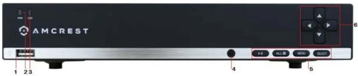 Amcrest AMDV960H8 - Front Panel Controls - 1