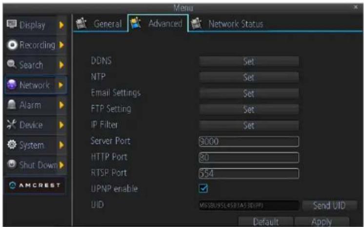 Amcrest AMDV960H8 - Configuring Advanced Settings - 1