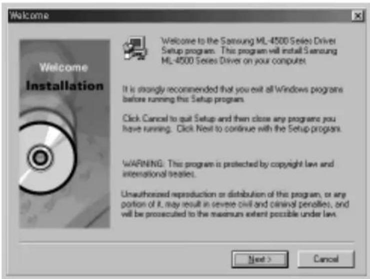 SAMSUNG ML-4500 - Installing the Printer Software from the CD-ROM - 4