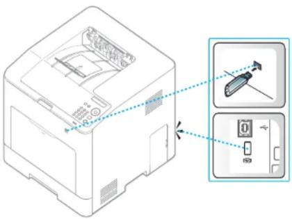 SAMSUNG ProXpress SL-C3010DW - Plugging in a USB memory device - 4
