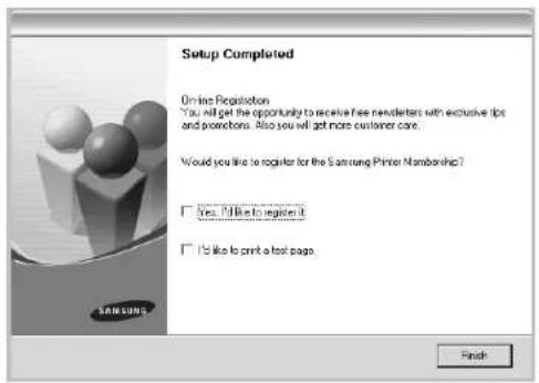 SAMSUNG ML-4050ND - Select the components to be installed. After selecting the components, the following window appears. You can also change the printer name, set the printer to be shared on the network, set the printer as the default printer, and change the port name of each printer. Click Next. - 2