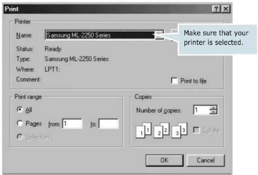 SAMSUNG ML-2251N - Printing a Document - 2