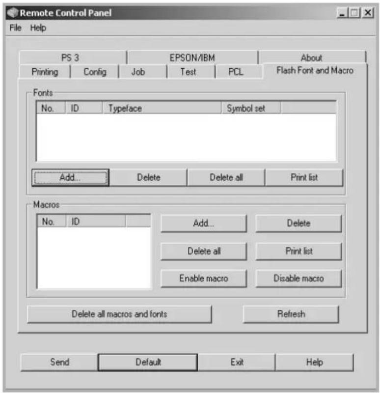 SAMSUNG ML-2251N - Flash Font and Macro Tab - 1