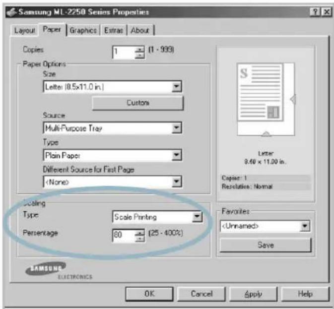 SAMSUNG ML-2251N - Printing a Reduced or Enlarged Document - 2