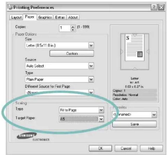 SAMSUNG CLP-510N - Fitting Your Document to a Selected Paper Size - 3