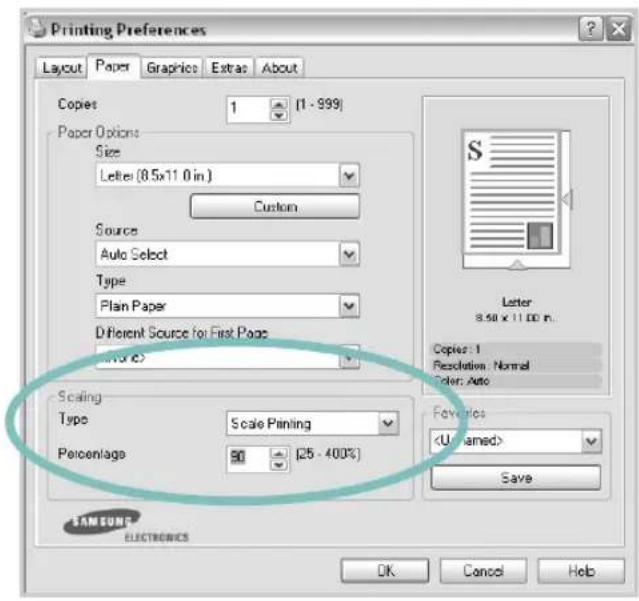 SAMSUNG CLP-510N - Scaling Your Document - 2