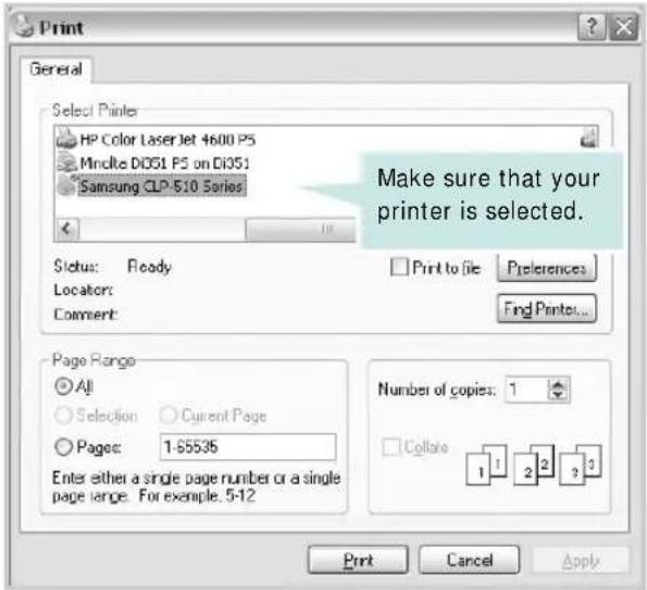 SAMSUNG CLP-510N - Printing a Document - 2