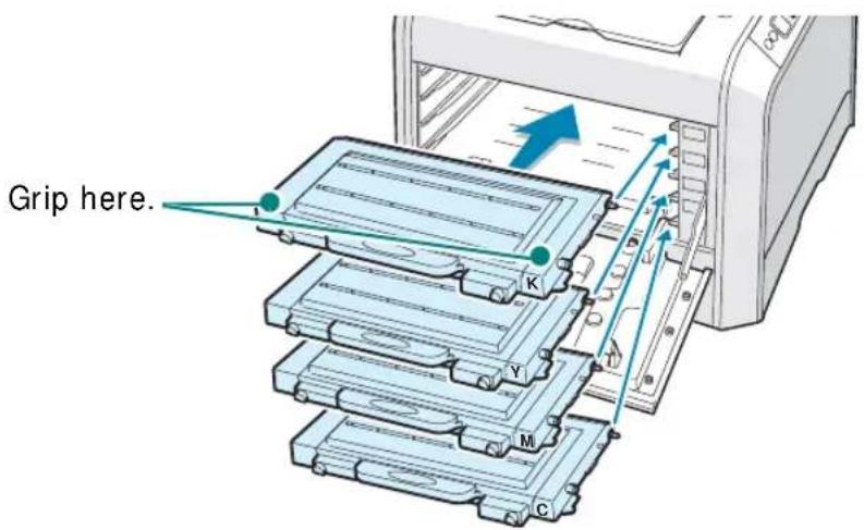 SAMSUNG CLP-510N - Step 3. Installing the Transfer Belt and Toner Cartridges - 22