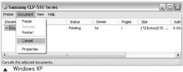 SAMSUNG CLP-510N - Canceling a Print Job - 1