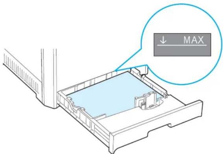 SAMSUNG CLP-510N - Do not exceed the maximum stack height. Overfilling the tray may cause a paper jam. - 1