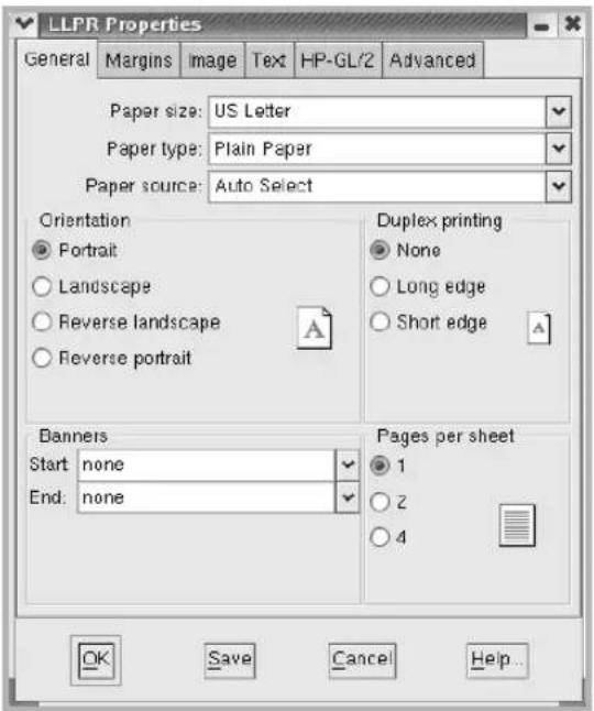 SAMSUNG CLP-510N - The LLPR Properties window opens. - 1