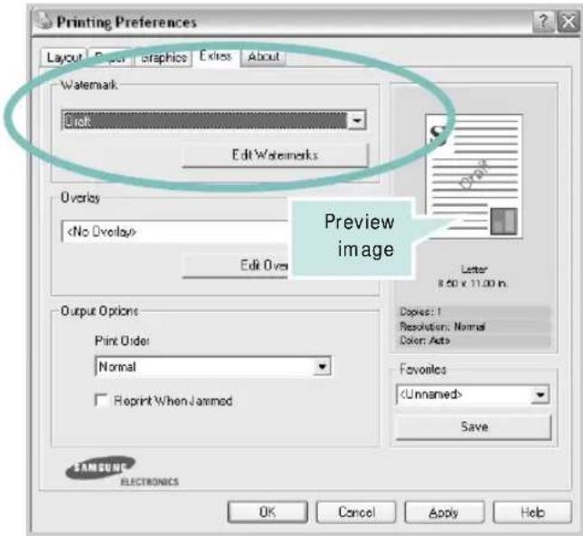 SAMSUNG CLP-510N - Using an Existing Watermark - 1