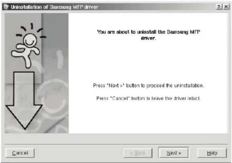 SAMSUNG SF-565PR - Uninstalling the MFP Driver - 1