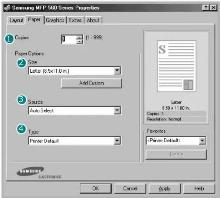 SAMSUNG SF-565PR - Setting Paper Properties - 1
