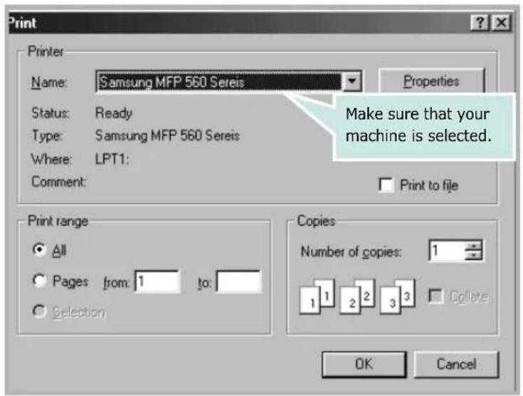 SAMSUNG SF-565PR - Printing a Document in Windows - 2