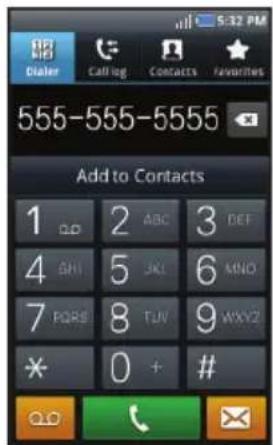 SAMSUNG Fascinate - Making Calls Using the Phone Dialer - 2