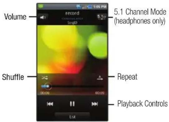 SAMSUNG Fascinate - Playing Music - 3