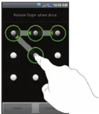 SAMSUNG Fascinate - Set unlock pattern/Change unlock pattern - 1