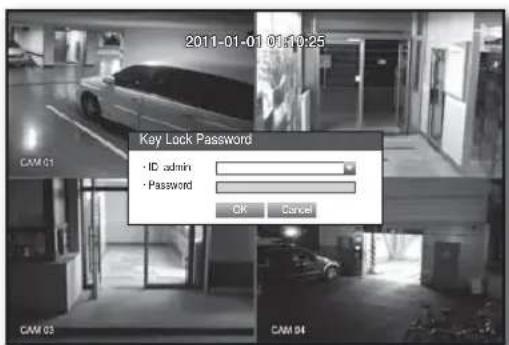 2011-01-01 01:10:25 Key Lock Password • ID admin • Password OK Cancel