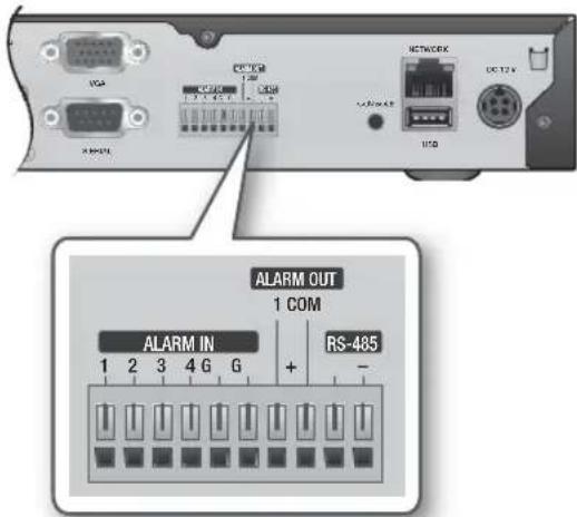 I/O 200000 COSK 1 2 3 4 G G + - NETWORKX OUT X U/O ALARM OUT 1 COM ALARM IN RS-485