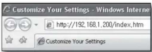 Customize Your Settings - Windows Internet http://192,168,1,200/index.htm Customize Your Settings