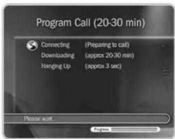 Program Call (20-30 min) Connecting (Preparing to call) Downloading (approx 20-30 min) Hanging Up (approx 3 sec) Please wait Progress