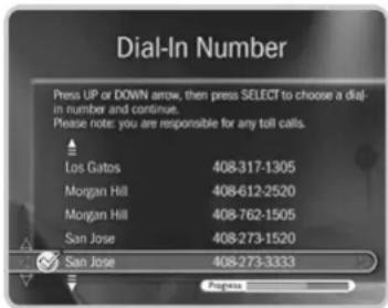 Dial-In Number Press UP or DOWN arrow, then press SELECT to choose a dial- in number and continue. Please note: you are responsible for any toll calls. Los Gatos 408-317-1305 Morgan Hill 408-612-2520 Morgan Hill 408-762-1505 San Jose 408-273-1520 San Jose 408-273-3333