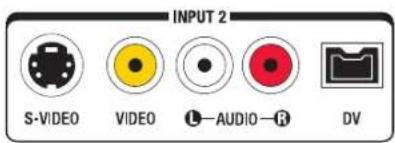 INPUT 2 S-VIDEO VIDEO L-AUDIO-R DV