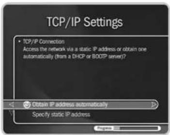 TCP/IP Settings • TCP/IP Connection Access the network via a static IP address or obtain one automatically (from a DHCP or BOOTP server)? Obtain IP address automatically Specify static IP address