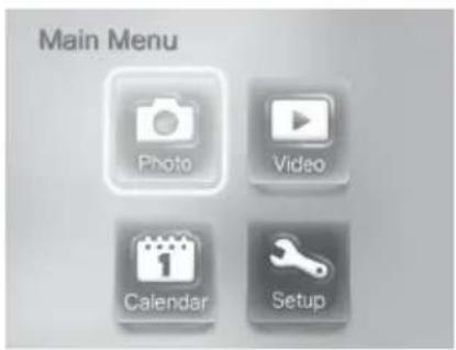 Main Menu Photo Video Calendar Setup