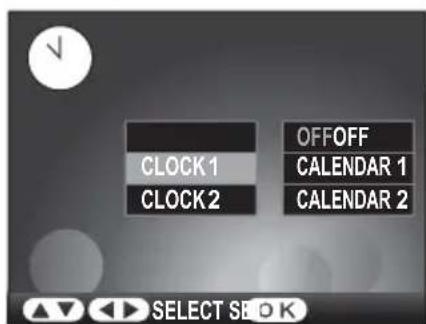 CLOCK 1 CLOCK 2 OFFOFF CALENDAR 1 CALENDAR 2 SELECT SEO K