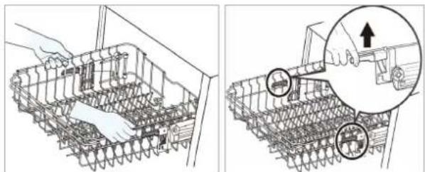 BOMANN GSP 7412 IX - Adjusting the upper basket - 1