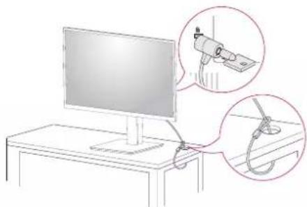 LG 24QP750 - Using the Kensington Lock - 1