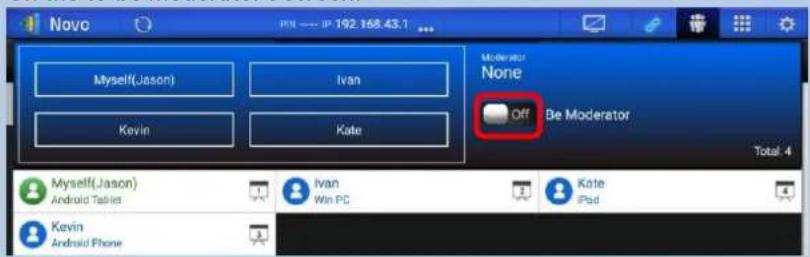 Novo IPN — IP 192.168.43.1 ... Myself(Jason) Ivan Kevin Kate Moderator None Off Be Moderator Total: 4 Myself(Jason) Android Tablet Ivan Win PC Kate iPad Kevin Android Phone