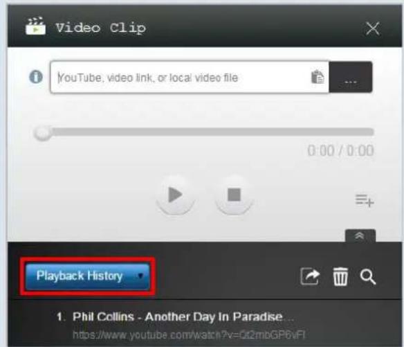 Video Clip YouTube, video link, or local video file 0:00 / 0:00 Playback History 1. Phil Collins - Another Day In Paradise https://www.youtube.com/watch?v=Ct2mbGP6vF1