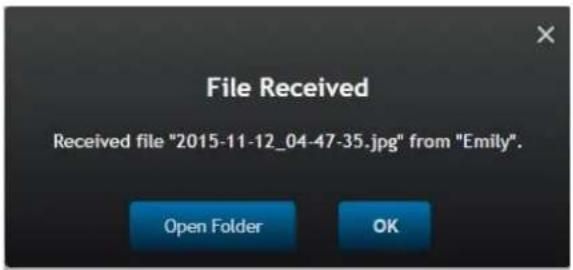 File Received Received file "2015-11-12_04-47-35.jpg" from "Emily". Open Folder OK