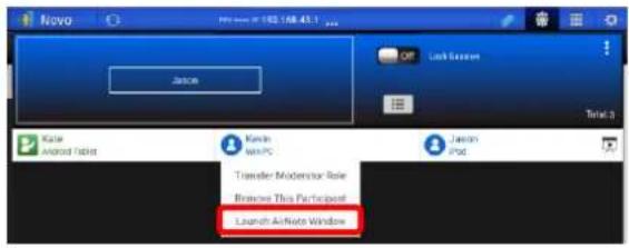 Novo OK Lock Settings Start 3 Kaze Android Tablet Kaze MacPC JASON Print Transfer Moderate Role Remove This Participant Launch Air Route Window