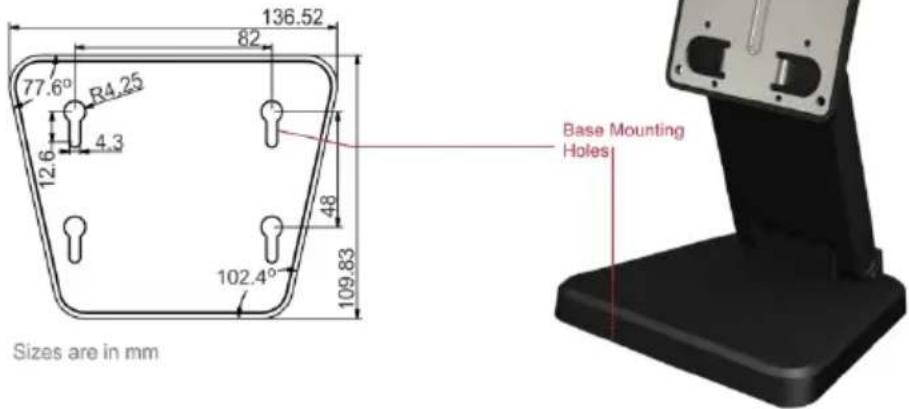 136.52 82 77.6° R4.25 4.3 12.6 48 102.4° 109.83 Sizes are in mm Base Mounting Holes