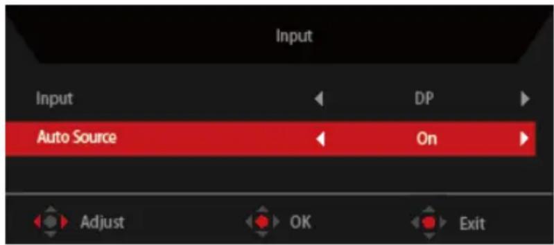 ACER Nitro RX241Y - Selecting the input - 1