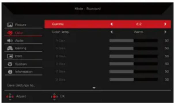 ACER Nitro RX241Y - Adjusting the Color - 1